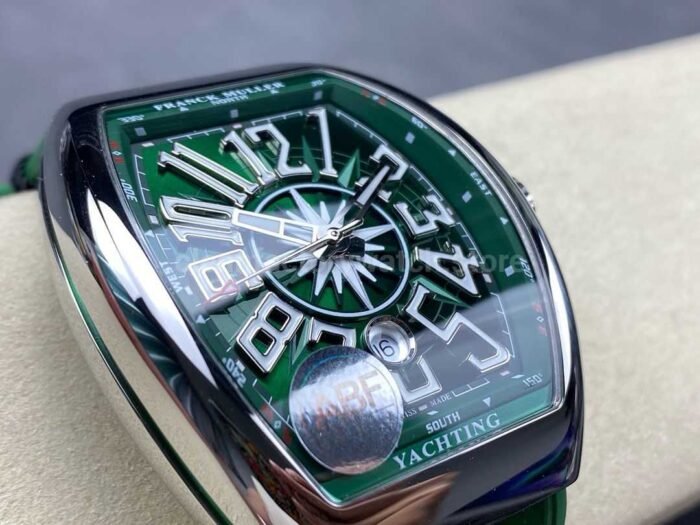 ABF Factory Franck Muller Vanguard V 45 SC DT YACHT 45mm Steel Rubber Strap Arabic Numerals Green 5 Super Clone Watch,Clean Factory Watch