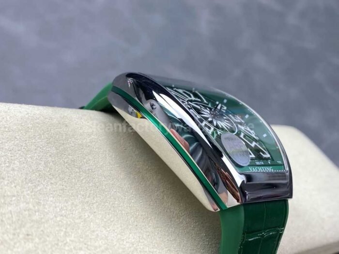 ABF Factory Franck Muller Vanguard V 45 SC DT YACHT 45mm Steel Rubber Strap Arabic Numerals Green 8 Super Clone Watch,Clean Factory Watch