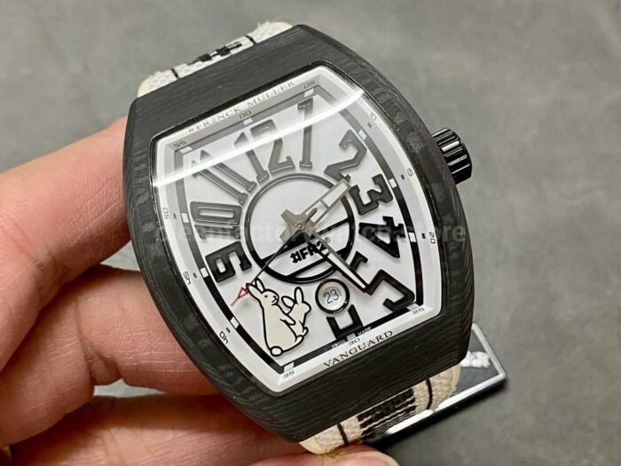 ABF Factory Franck Muller Vanguard V45 44mm Carbon fiber Rubber Strap White Dial - Image 2