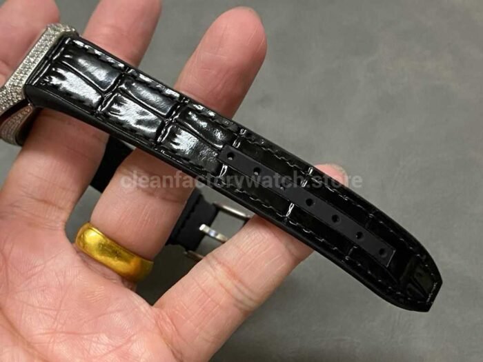 ABF Factory Franck Muller Vanguard V45 44mm Diamond Titanium Leather Strap Black Dial 5 Super Clone Watch,Clean Factory Watch