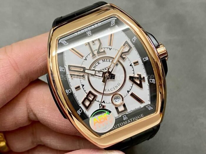 ABF Factory Franck Muller Vanguard V45 44mm Rose Gold Rubber Strap Black Dial 3 Super Clone Watch,Clean Factory Watch