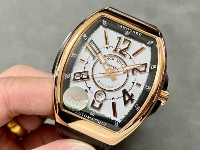 ABF Factory Franck Muller Vanguard V45 44mm Rose Gold Rubber Strap Black Dial 5 Super Clone Watch,Clean Factory Watch