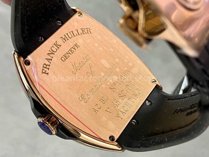 ABF Factory Franck Muller Vanguard V45 44mm Rose Gold Rubber Strap Black Dial 6 Super Clone Watch,Clean Factory Watch