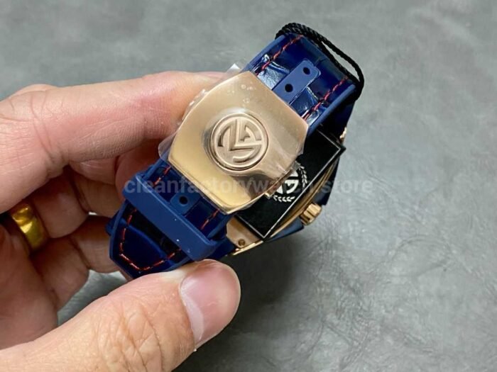 ABF Factory Franck Muller Vanguard V45 44mm Rose Gold Rubber Strap Blue Dial 2 Super Clone Watch,Clean Factory Watch