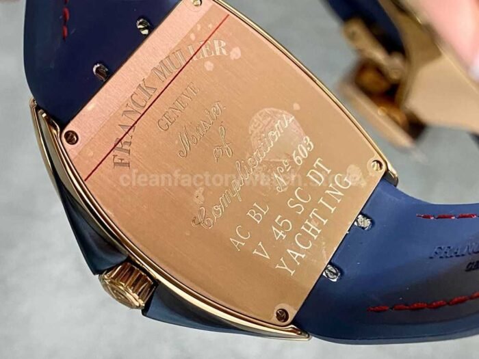 ABF Factory Franck Muller Vanguard V45 44mm Rose Gold Rubber Strap Blue Dial 8 Super Clone Watch,Clean Factory Watch