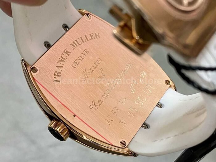 ABF Factory Franck Muller Vanguard V45 44mm Rose Gold Rubber Strap White Dial 3 Super Clone Watch,Clean Factory Watch
