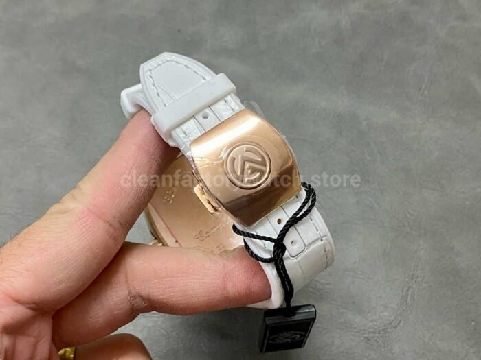 ABF Factory Franck Muller Vanguard V45 44mm Rose Gold Rubber Strap White Dial 8 Super Clone Watch,Clean Factory Watch