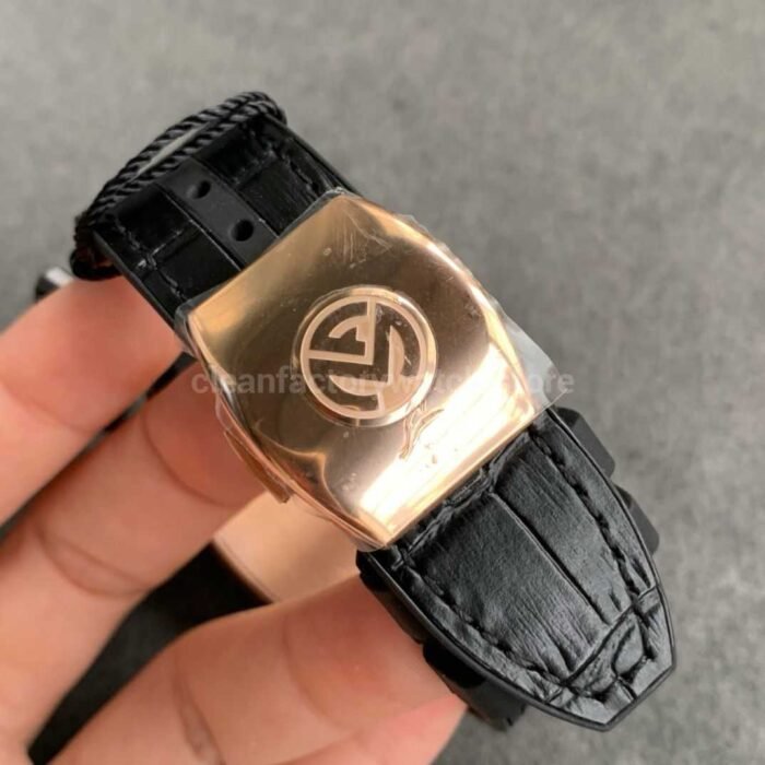 ABF Factory Franck Muller Vanguard V45 44mm Rose GoldDiamond Rubber Strap Black Dial 6 Super Clone Watch,Clean Factory Watch