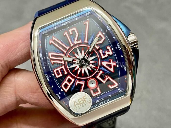 ABF Factory Franck Muller Vanguard V45 44mm Steel Rubber Strap Blue Dial 2 Super Clone Watch,Clean Factory Watch