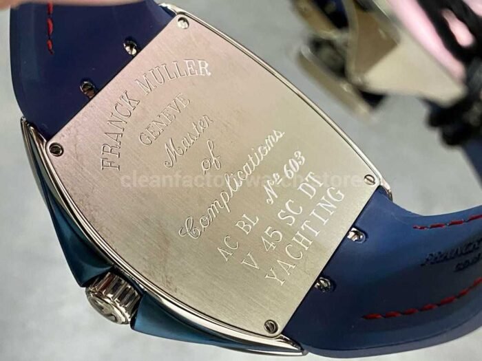 ABF Factory Franck Muller Vanguard V45 44mm Steel Rubber Strap Blue Dial 5 Super Clone Watch,Clean Factory Watch
