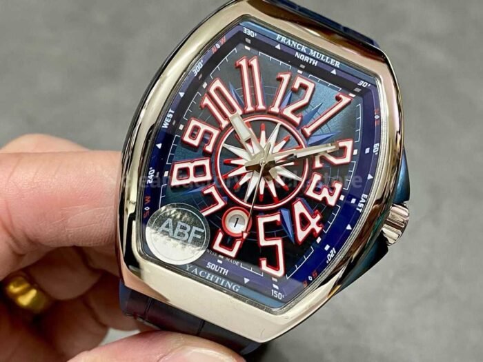ABF Factory Franck Muller Vanguard V45 44mm Steel Rubber Strap Blue Dial 6 Super Clone Watch,Clean Factory Watch