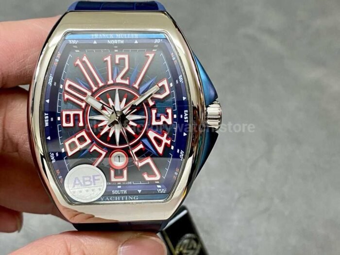 ABF Factory Franck Muller Vanguard V45 44mm Steel Rubber Strap Blue Dial 9 Super Clone Watch,Clean Factory Watch