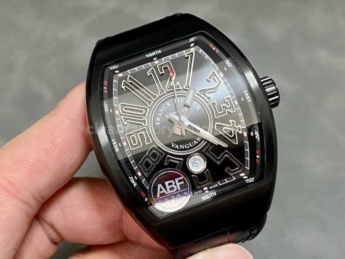 ABF Factory Franck Muller Vanguard V45 44mm Steel Rubber Strap Full Black Dial 3 Super Clone Watch,Clean Factory Watch
