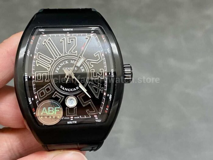 ABF Factory Franck Muller Vanguard V45 44mm Steel Rubber Strap Full Black Dial 8 Super Clone Watch,Clean Factory Watch