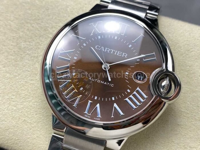 AF Factory Cartier Ballon Bleu 42mm Full Steel Roman Numerals Brown Dial - Image 3