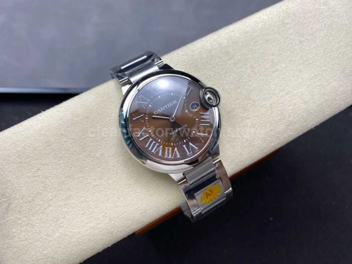 AF Factory Cartier Ballon Bleu 42mm Full Steel Roman Numerals Brown Dial - Image 4