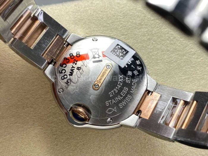 AF Factory Cartier Ballon Bleu W3BB0025 28mm Diamond Bezel Rose GoldSteel Roman N 3 Super Clone Watch,Clean Factory Watch