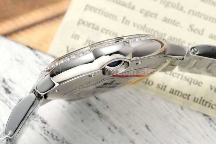 AF Factory Cartier Ballon Bleu W4BB0035 33mm Diamond Bezel Full Steel Diamond&Roman Numerals Silver Dial - Image 7