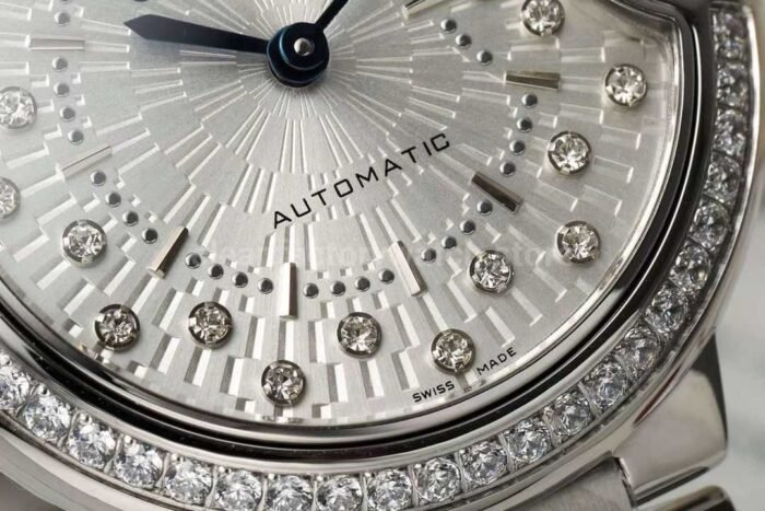 AF Factory Cartier Ballon Bleu W4BB0035 33mm Diamond Bezel Full Steel Diamond&Roman Numerals Silver Dial - Image 5