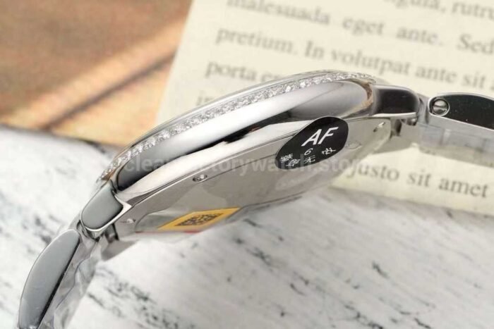AF Factory Cartier Ballon Bleu W4BB0035 33mm Diamond Bezel Full Steel Diamond&Roman Numerals Silver Dial - Image 6