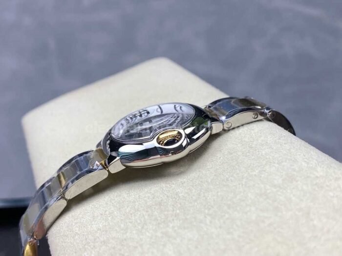 AF Factory Cartier Ballon Bleu W69007Z3 28mm GoldSteel Roman Numerals Silver Dial 5 Super Clone Watch,Clean Factory Watch