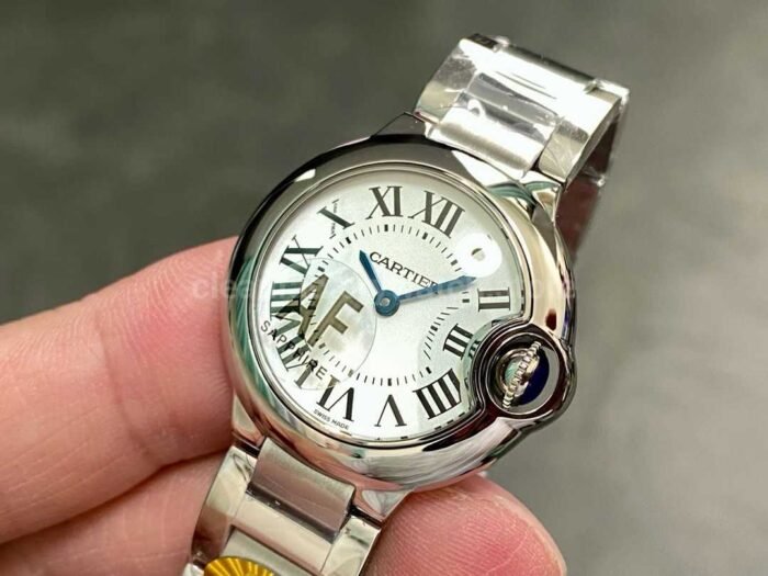 AF Factory Cartier Ballon Bleu W69010Z4 28mm Full Steel Roman Numerals Silver Dial - Image 3