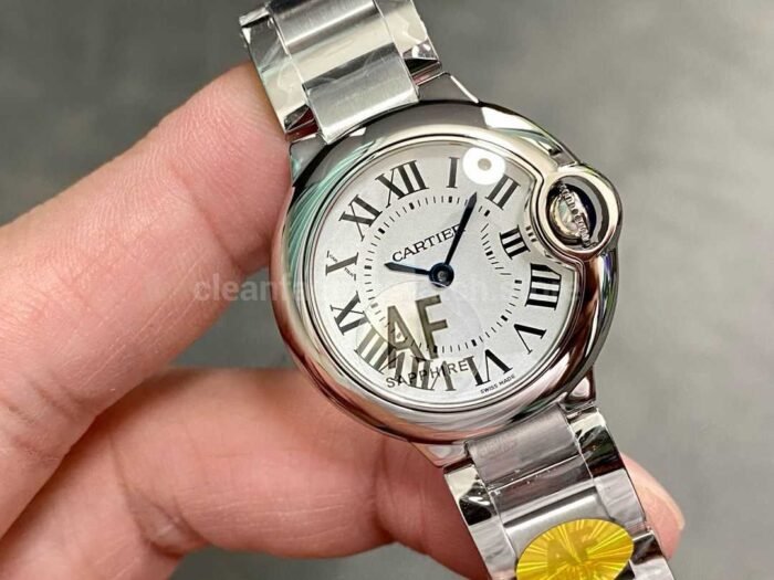 AF Factory Cartier Ballon Bleu W69010Z4 28mm Full Steel Roman Numerals Silver Dial - Image 2