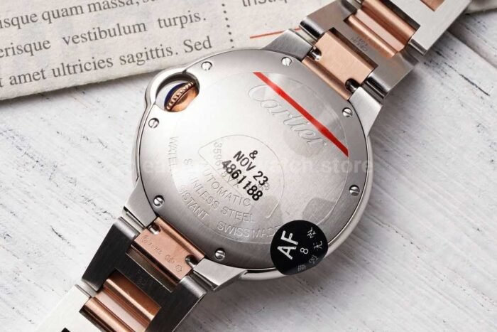 AF Factory Cartier Ballon Bleu W6920098 33mm Half Rose Gold Roman Numerals Mother Of Pearl Dial 1 Super Clone Watch,Clean Factory Watch