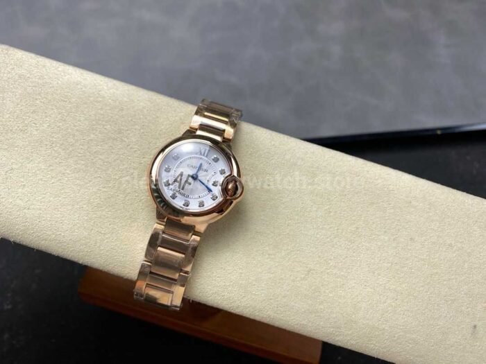 AF Factory Cartier Ballon Bleu WE902025 28mm Full Rose Gold Roman Numerals&Diamond Silver Dial - Image 5