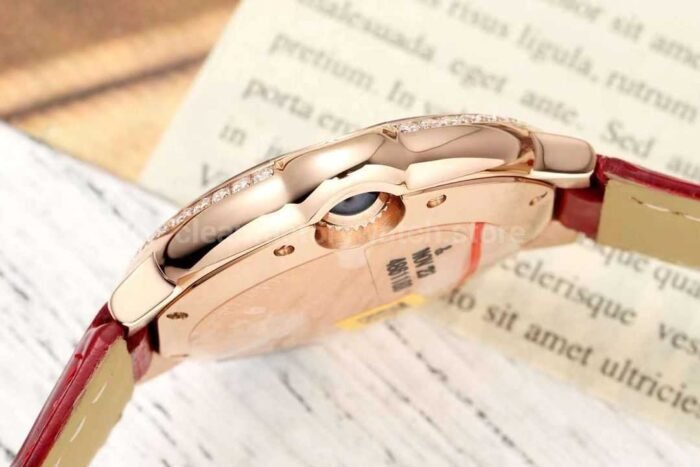 AF Factory Cartier Ballon Bleu WJBB0080 33mm Diamond Bezel Rose Gold Lea 5 Super Clone Watch,Clean Factory Watch