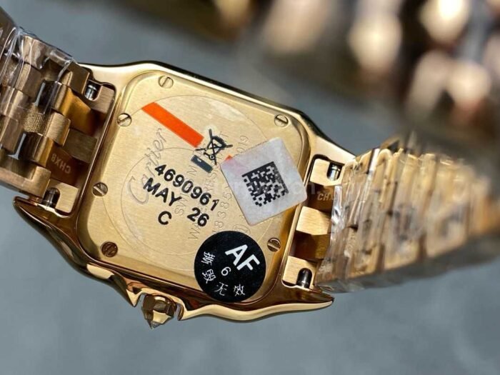 AF Factory Cartier Panthère 27mm Diamond Bezel Full Rose Gold Red Dial - Image 7