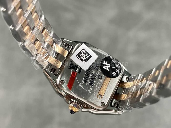 AF Factory Cartier Panthere W3PN0006 22mm Diamond Bezel Half Gold Roman Numerals Silver Dial 1 Super Clone Watch,Clean Factory Watch