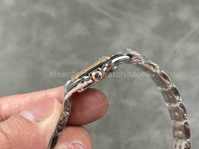 AF Factory Cartier Panthere W3PN0006 22mm Diamond Bezel Half Gold Roman Numerals Silver Dial 7 Super Clone Watch,Clean Factory Watch