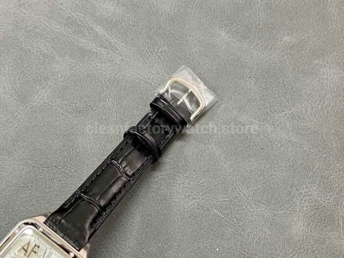 AF Factory Cartier Santos Dumont 27.5mm Rose gold Leather Strap Silver Dial 3 Super Clone Watch,Clean Factory Watch