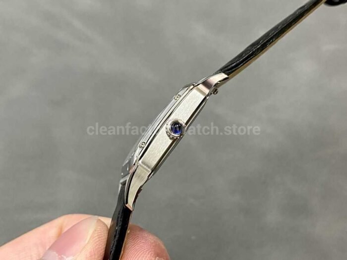 AF Factory Cartier Santos Dumont 27.5mm Rose gold Leather Strap Silver Dial 9 Super Clone Watch,Clean Factory Watch