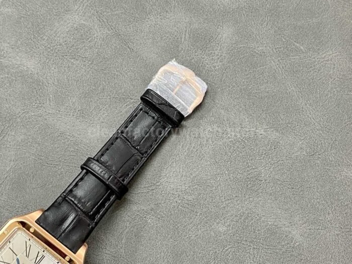 AF Factory Cartier Santos Dumont 31.4mm Rose gold Leather Strap Silver Dial 1 Super Clone Watch,Clean Factory Watch