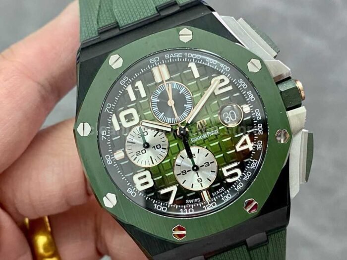 APF Factory Audemars Piguet Royal Oak Offshore Chronograph 26405CE.OO.A056CA.01 44mm Ceramic Rubber Strap Arabic Numerals Green Dial - Image 2