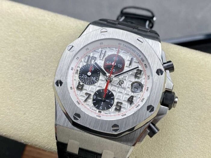 APF Factory Audemars Piguet Royal Oak Offshore Chronograph 26170ST.OO.D101CR.02 42mm Steel Leather Strap Arabic Numerals Silver Dial - Image 3