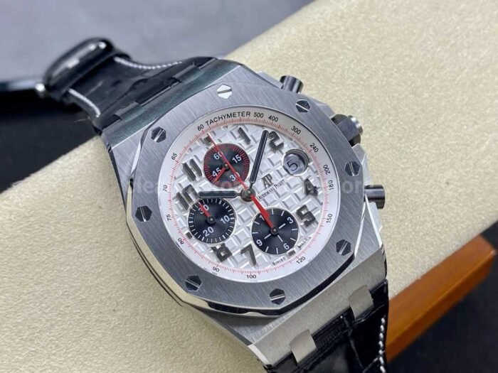 APF Factory Audemars Piguet Royal Oak Offshore Chronograph 26170ST.OO.D101CR.02 42mm Steel Leather Strap Arabic Numerals Silver Dial - Image 2