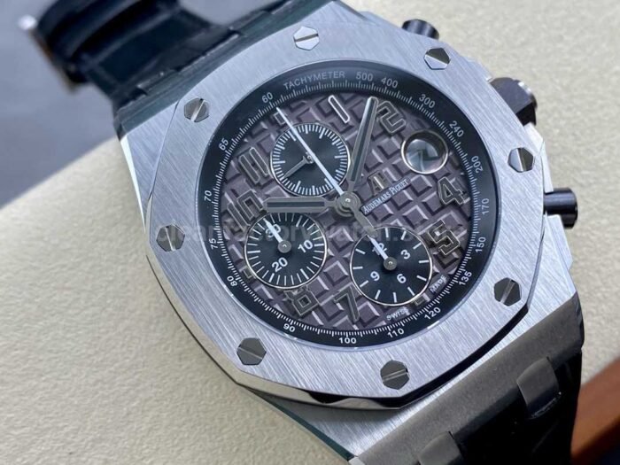 APF Factory Audemars Piguet Royal Oak Offshore Chronograph 26470ST.OO.A104CR.01 42mm Steel Leather Strap Arabic Numerals Grey Dial - Image 2