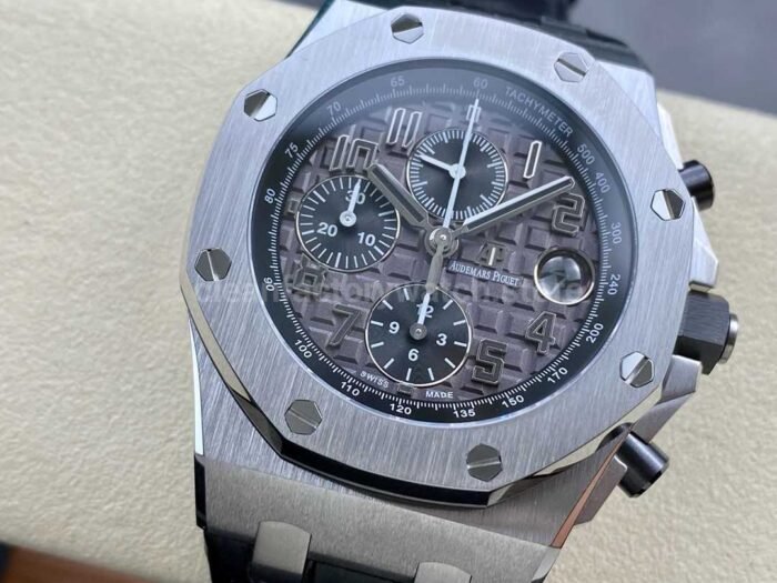 APF Factory Audemars Piguet Royal Oak Offshore Chronograph 26470ST.OO.A104CR.01 42mm Steel Leather Strap Arabic Numerals Grey Dial - Image 3
