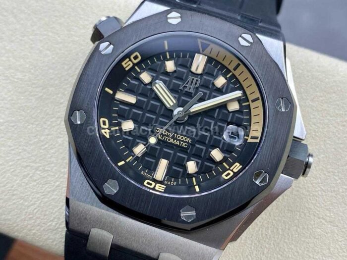 APF Factory Audemars Piguet Royal Oak Offshore Diver 15720CN.OO.A002CA.01 42mm White Gold Rubber Strap Black Dial - Image 3