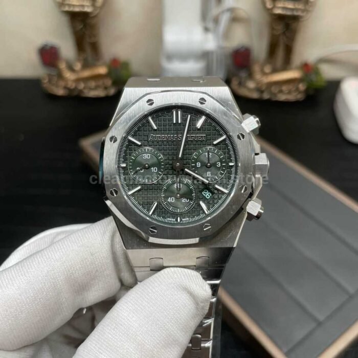 BF Factory Audemars Piguet Royal Oak Chronograph 26240ST.OO .1320ST.04 41mm Full Steel Green 4 Super Clone Watch,Clean Factory Watch