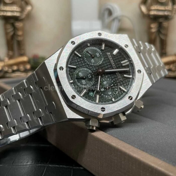 BF Factory Audemars Piguet Royal Oak Chronograph 26240ST.OO .1320ST.04 41mm Full Steel Green 6 Super Clone Watch,Clean Factory Watch