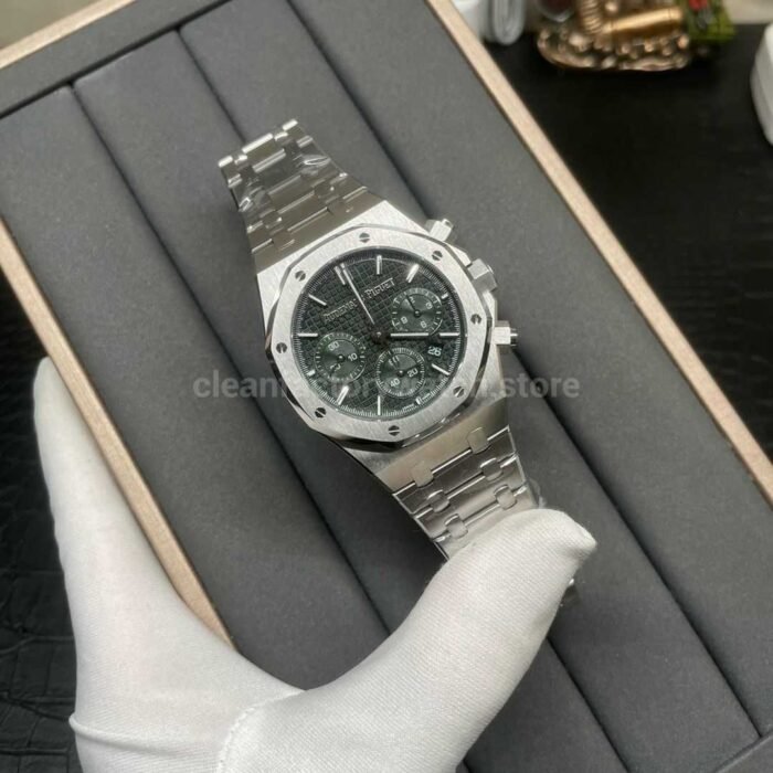 BF Factory Audemars Piguet Royal Oak Chronograph 26240ST.OO .1320ST.04 41mm Full Steel Green 8 Super Clone Watch,Clean Factory Watch