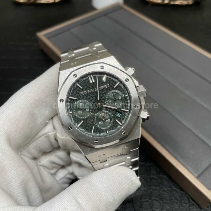BF Factory Audemars Piguet Royal Oak Chronograph 26240ST.OO .1320ST.04 41mm Full Steel Green 9 Super Clone Watch,Clean Factory Watch