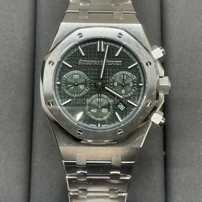 BF Factory Audemars Piguet Royal Oak Chronograph 26240ST.OO .1320ST.04 41mm Full Steel Green Di 1 Super Clone Watch,Clean Factory Watch