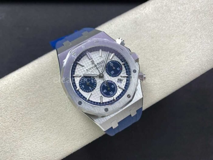 BF Factory Audemars Piguet Royal Oak Chronograph 26326ST.OO.D027CA.01 41mm Steel Rubber Strap Blue Eye Silver Dial - Image 4