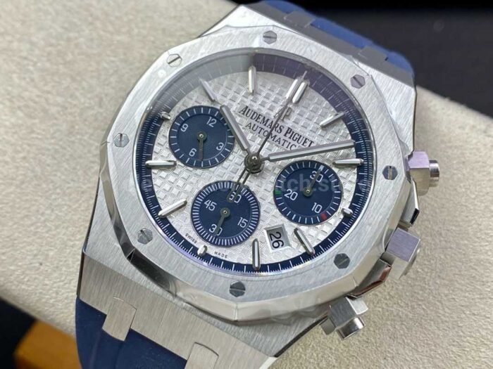 BF Factory Audemars Piguet Royal Oak Chronograph 26326ST.OO.D027CA.01 41mm Steel Rubber Strap Blue Eye Silver Dial - Image 3
