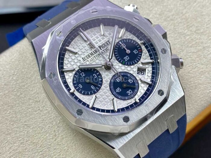 BF Factory Audemars Piguet Royal Oak Chronograph 26326ST.OO.D027CA.01 41mm Steel Rubber Strap Blue Eye Silver Dial - Image 2